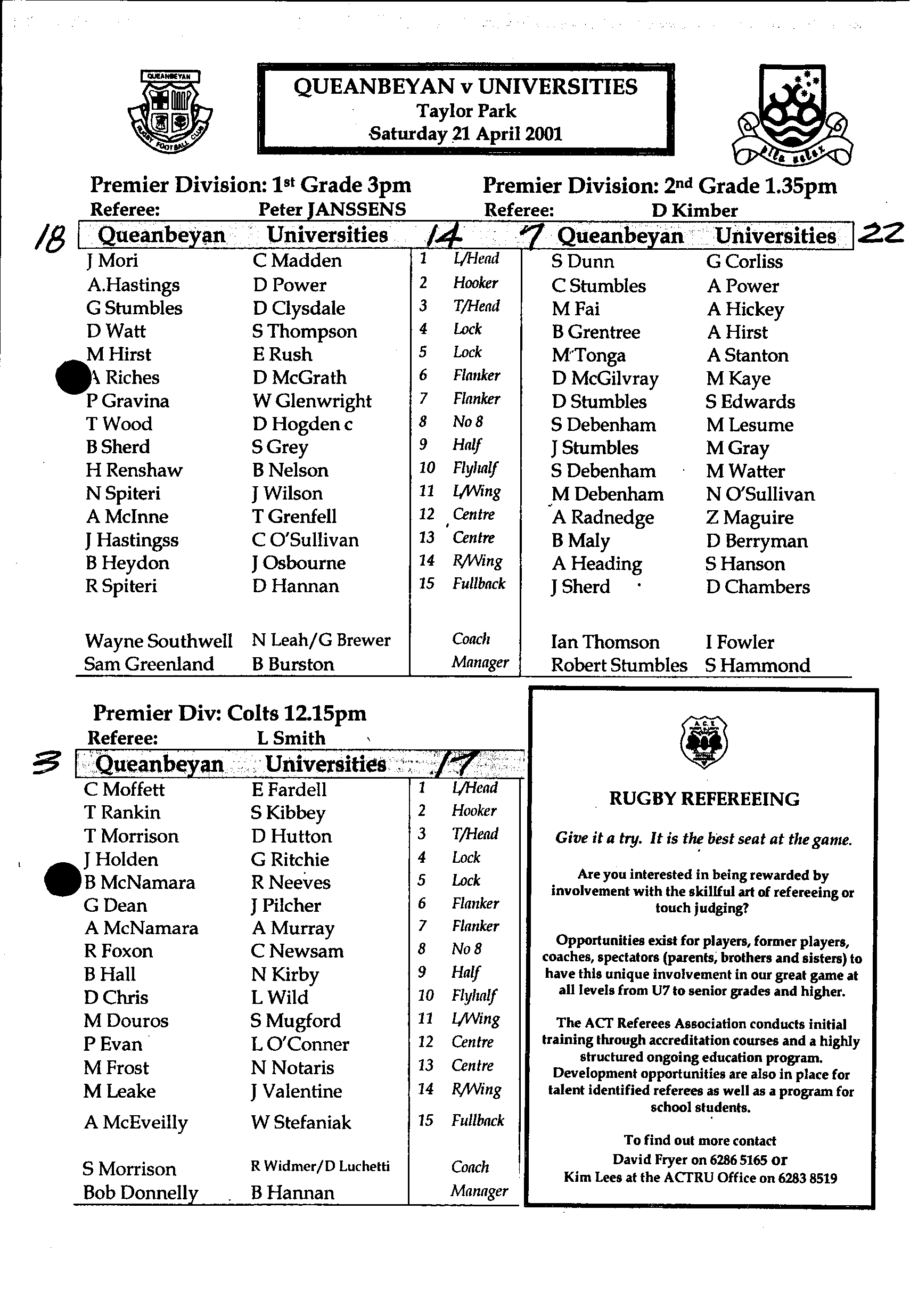 From the Archives: The Team Sheets That Started It All